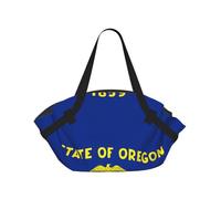 CNTDBU Borsa da picnic 2 in 1 con bandiera dell'Oregon, tappetino rotondo pieghevole impermeabile per spiaggia e parco, borsa da campeggio portatile con tasche portaoggetti per avventure all'aperto