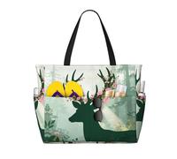 CNTDBU Borsa da viaggio da spiaggia con corona di fiori, grande capacità, impermeabile, con 7 tasche, borsa oversize per palestra e campeggio, leggera e pieghevole