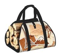 CNTDBU Borsa da viaggio per legna da ardere, in tela resistente, impermeabile, con manici imbottiti