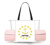 CNTDBU Borsa da yoga da donna con bandiera del Rhode Island, grande borsa da palestra con supporto per tappetino da yoga, borsa a tracolla leggera per allenamento, viaggi, spiaggia