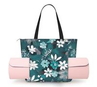 CNTDBU Borsa da yoga da donna con motivo floreale, grande borsa da palestra con supporto per tappetino da yoga, borsa a tracolla leggera per allenamento, viaggi, spiaggia