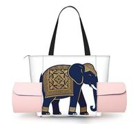 CNTDBU Borsa da yoga da donna con motivo mandala elefante, grande, con supporto per tappetino da yoga, borsa a tracolla leggera per allenamento, viaggi, spiaggia