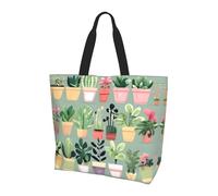 CNTDBU Borsa larga da donna con pianta bonsai, leggera, impermeabile, borsa per la spesa riutilizzabile, con tasca interna, per lavoro e viaggi