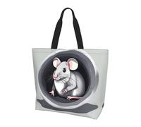 CNTDBU Borsa larga da donna con topolino nel buco, borsa per la spesa leggera e impermeabile, borsa per la spesa riutilizzabile con tasca interna per lavoro e viaggi