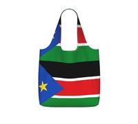 CNTDBU Borsa per la spesa con bandiera del Sud Sudan, leggera, riutilizzabile, pieghevole, per generi alimentari, zaino da viaggio con coulisse, per lavoro e palestra