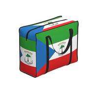 CNTDBU Borsa per la spesa con bandiera della Guinea Equatoriale, resistente, impermeabile, riutilizzabile, con cerniera, borsa portaoggetti pieghevole per viaggi e picnic