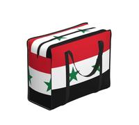CNTDBU Borsa per la spesa con bandiera della Repubblica araba siriana, resistente, impermeabile, riutilizzabile, con cerniera, borsa pieghevole per viaggi, picnic