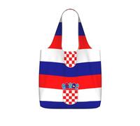 CNTDBU Borsa per la spesa con bandiera della Repubblica di Croazia, leggera, riutilizzabile, pieghevole, per generi alimentari, zaino da viaggio con coulisse, per lavoro e palestra
