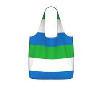 CNTDBU Borsa per la spesa con bandiera della Sierra Leone, leggera, riutilizzabile, borsa pieghevole per generi alimentari, zaino da viaggio con coulisse, per lavoro e palestra