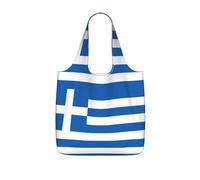 CNTDBU Borsa per la spesa con bandiera greca, leggera, riutilizzabile, borsa pieghevole per generi alimentari, zaino da viaggio da 25 litri con coulisse, per lavoro e palestra