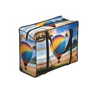 CNTDBU Borsa per la spesa con mongolfiera Hawaii, impermeabile, riutilizzabile, con cerniera, borsa pieghevole per viaggi, picnic