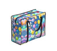 CNTDBU Borsa per la spesa con palloncini colorati, resistente, impermeabile, riutilizzabile, con cerniera, borsa pieghevole per viaggi, picnic