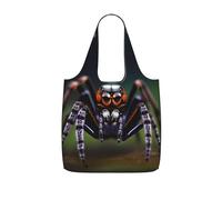 CNTDBU Borsa per la spesa con ragni della foresta pluviale tropicale, leggera, riutilizzabile, pieghevole, per generi alimentari, zaino da viaggio con coulisse, per lavoro e palestra