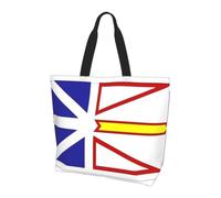 CNTDBU Borsa per la spesa da donna con bandiera di Terranova e Labrador, leggera, resistente all'acqua, per lavoro, viaggi, uso quotidiano