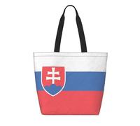 CNTDBU Borsa per la spesa in Tyvek con bandiera della Slovacchia, riutilizzabile, leggera, pieghevole, in carta, impermeabile, ecologica, per shopping, lavoro, viaggi