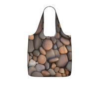 CNTDBU Borsa per la spesa, leggera, riutilizzabile, per la spesa, con ciottoli in spiaggia, zaino da viaggio con coulisse, per lavoro e palestra