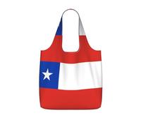 CNTDBU Borsa per la spesa pieghevole, leggera, riutilizzabile, con bandiera del Cile, 25 l, con coulisse, per lavoro, palestra