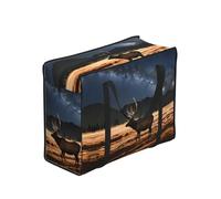 CNTDBU Borsa per la spesa resistente con alce nel prato, impermeabile, riutilizzabile, con cerniera, borsa pieghevole per viaggi, picnic