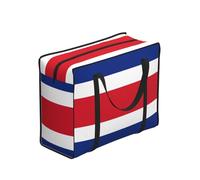 CNTDBU Borsa per la spesa resistente con bandiera del Costa Rica, impermeabile, riutilizzabile, con cerniera, borsa portaoggetti pieghevole per viaggi e picnic