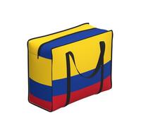 CNTDBU Borsa per la spesa resistente con bandiera della Colombia, impermeabile, riutilizzabile, con cerniera, borsa portaoggetti pieghevole per viaggi e picnic