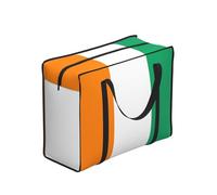 CNTDBU Borsa per la spesa resistente con bandiera della Costa d'Avorio, impermeabile, riutilizzabile, con cerniera, borsa portaoggetti pieghevole per viaggi e picnic
