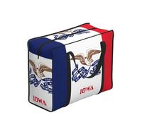 CNTDBU Borsa per la spesa resistente con bandiera dello Stato dell'Iowa, impermeabile, riutilizzabile, con cerniera, borsa portaoggetti pieghevole per viaggi e picnic