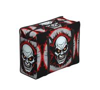 CNTDBU Borsa per la spesa resistente con fantasma malvagio rosso e nero, impermeabile, riutilizzabile, con cerniera, borsa pieghevole per viaggi, picnic