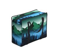 CNTDBU Borsa per la spesa resistente con foreste e montagne, impermeabile, riutilizzabile, con cerniera, borsa pieghevole per viaggi, picnic