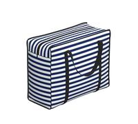 CNTDBU Borsa per la spesa resistente con motivo a righe nautiche, impermeabile, riutilizzabile, con cerniera, borsa pieghevole per viaggi, picnic