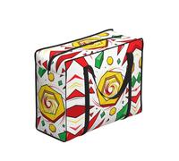 CNTDBU Borsa per la spesa resistente con motivo geometrico con frammenti e mosche, impermeabile, riutilizzabile, con cerniera, borsa portaoggetti pieghevole per viaggi e picnic