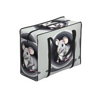 CNTDBU Borsa per la spesa resistente con topo nel foro, impermeabile, riutilizzabile, con cerniera, borsa portaoggetti pieghevole per viaggi e picnic