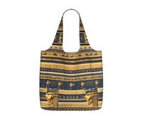 CNTDBU Borsa per la spesa ripiegabile con affreschi faraonici egiziani, leggera, riutilizzabile, per generi alimentari, zaino da viaggio con coulisse, per lavoro e palestra