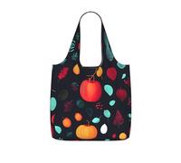 CNTDBU Borsa per la spesa ripiegabile con fiori di zucca, leggera, riutilizzabile, per generi alimentari, zaino da viaggio da 25 litri con coulisse, per lavoro e palestra