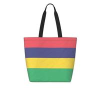 CNTDBU Borsa per la spesa riutilizzabile in Tyvek, con bandiera delle Mauritius, leggera, pieghevole, in carta, impermeabile, ecologica, per shopping, lavoro, viaggi