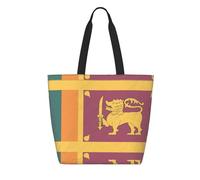 CNTDBU Borsa per la spesa riutilizzabile, in Tyvek, con bandiera dello Sri Lanka, leggera, pieghevole, in carta, impermeabile, ecologica, per shopping, lavoro, viaggi