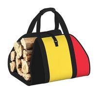 CNTDBU Borsa per legna da ardere con bandiera del Belgio, in tela resistente, impermeabile, con manici imbottiti