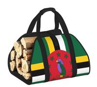 CNTDBU Borsa per legna da ardere con bandiera del Commonwealth della Dominica, in tela resistente, impermeabile, con manici imbottiti