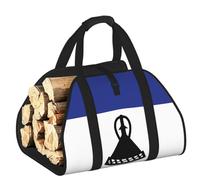 CNTDBU Borsa per legna da ardere con bandiera del Lesotho, in tela resistente, impermeabile, con manici imbottiti