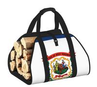 CNTDBU Borsa per legna da ardere con bandiera del West Virginia, in tela resistente, impermeabile, con manici imbottiti