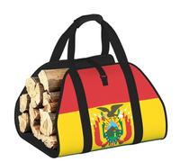 CNTDBU Borsa per legna da ardere con bandiera della Bolivia, in tela resistente, impermeabile, con manici imbottiti