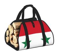 CNTDBU Borsa per legna da ardere con bandiera della Repubblica araba siriana, in tela resistente, impermeabile, con manici imbottiti