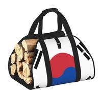 CNTDBU Borsa per legna da ardere con bandiera della Repubblica di Corea, borsa per legna in tela resistente, impermeabile, con manici imbottiti