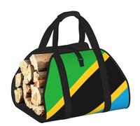 CNTDBU Borsa per legna da ardere con bandiera della Tanzania, in tela resistente, impermeabile, con manici imbottiti