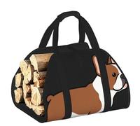 CNTDBU Borsa per legna da ardere con bulldog francese, in tela resistente, impermeabile, con manici imbottiti