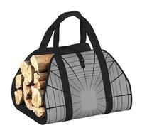 CNTDBU Borsa per legna da ardere con motivo a nastro, borsa per legna in tela resistente, impermeabile, con manici imbottiti