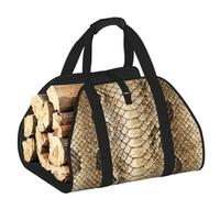 CNTDBU Borsa per legna da ardere con motivo a pelle di serpente, borsa per legna resistente, impermeabile, con manici imbottiti