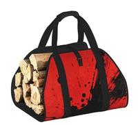 CNTDBU Borsa per legna da ardere con schizzi di inchiostro, in tela resistente, impermeabile, con manici imbottiti