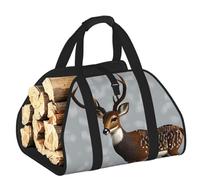 CNTDBU Borsa per legna da ardere, in tela resistente, impermeabile, con manici imbottiti, colore: grigio prugna