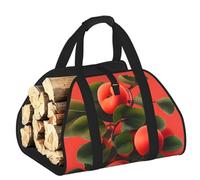 CNTDBU Borsa per legna da ardere in tela resistente, impermeabile, con manici imbottiti, colore: rosso albicocca
