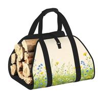 CNTDBU Borsa per legna da ardere mista, in tela resistente, impermeabile, con manici imbottiti